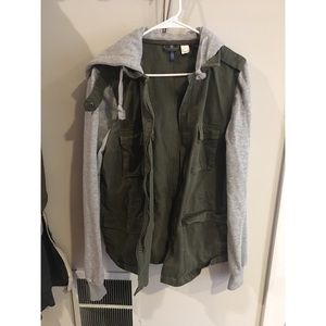 H&M Military Jacket with hood NWOT